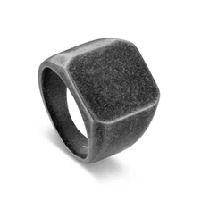 BRAND NEW Blaze Ore Stainless Steel Antique Finished Mens Signet Ring