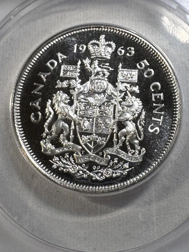 1963 Canada 50 Cents Silver Coin Proof Like Graded MS 65 by ANACS