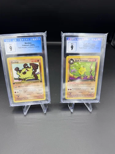 Dark Primeape & Mankey 1st Edition CGC