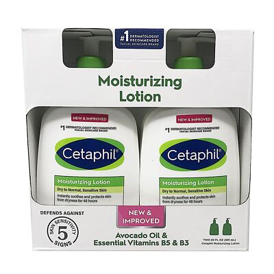 Cetaphil Moisturizing Lotion Pack of 2 20 Fl Oz Dry Skin Relief Fragrance Free