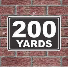 200 YARD MARKER 12"x18" Metal Sign 4 Driving Range Golf Course Gun Club Yardage