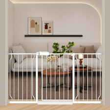 Extra Wide Baby Gate 57.5-62" for Stairs Doorways - No Drill, Auto Close