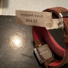Coldwater Creek Silver Tone Square Case red Leather Wrap Band Watch — photo 4