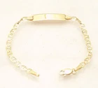 5.5" Baby Childrens KIDS ENGRAVABLE ID MARINER BRACELET REAL 10K YELLOW GOLD