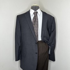 Mens Blazer 45R Gray Wool 2 Button 2XL 49" Sport Coat Suit Jacket Tiglio
