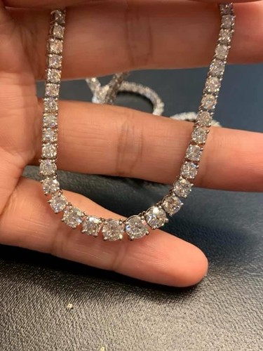 Diamond Round Platinum Necklace - Picture 2 of 5