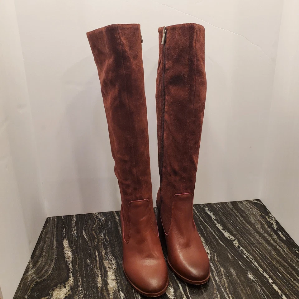 Espléndidas Botas Altas de Cuero Talla 7 Prado Marrón Cereza Foto 4 de 4