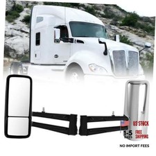 Door Mirror Compatible with Kenworth T680 T880, Heated Chrome Right Right Side