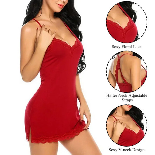 Summer Women's Fashionable Silk Satin Patchwork Lace Suspender with Back Lace - Picture 7 of 14