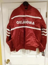 Men's Franchise Club Crimson Oklahoma Sooners Satin Full-Snap Jacket Large