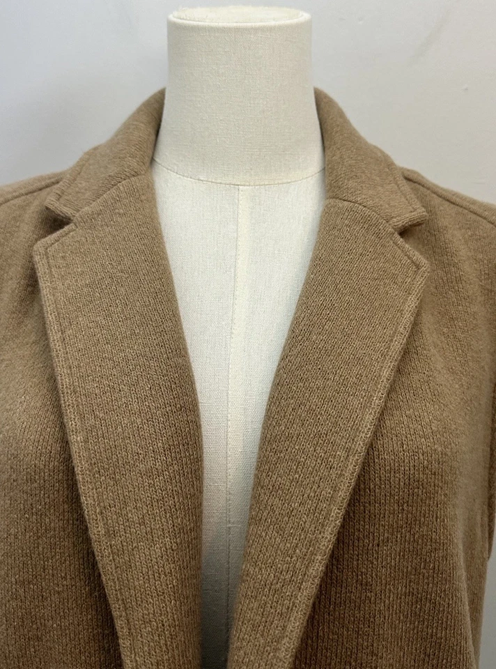 Chaleco Blazer Gap Mujer Mezcla Lana Sin Mangas Larga Línea Frente Abierto Tostado Camel Talla S Foto 3 de 4