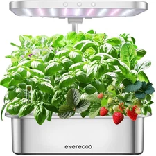 Stainless Steel Hydroponics Growing System Kits, Controlled Smart Indoor Gard...