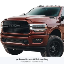 For Ram 2500 2019-2024 APG 1-Pc Black 8x6 mm Horizontal Billet Bumper Grille