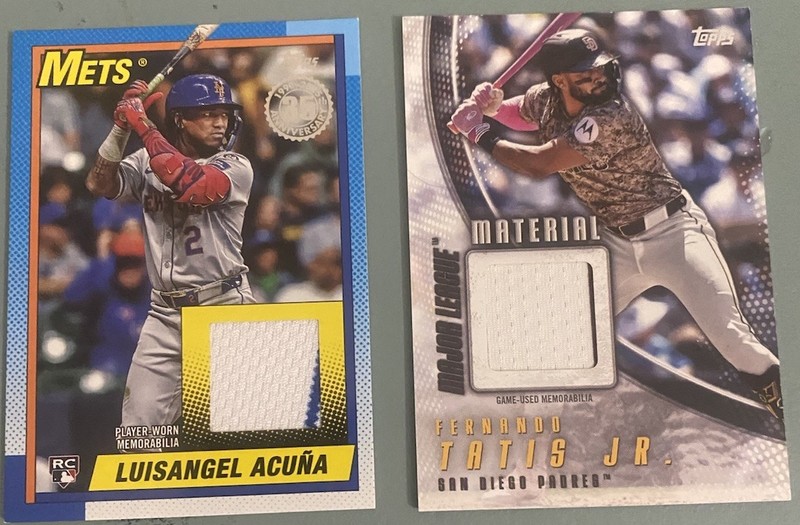 2025 Topps Series 2 - Luisangel Acuña And Fernando Tatis Jr Relic Card Lot Of 2