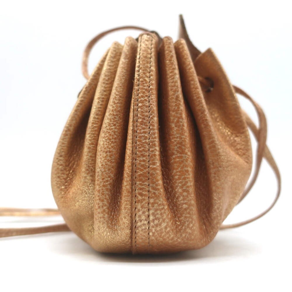 Il Bisonte Drawstring Mini Dumpling Bag Copper Me… - image 7