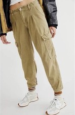 Free People First Light Utility Cargo Pants In Boa Green