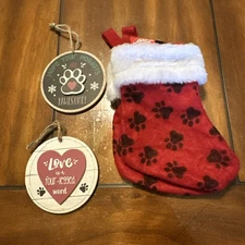 Pet Mini Stocking And Ornaments Lot Of 4 Pcs