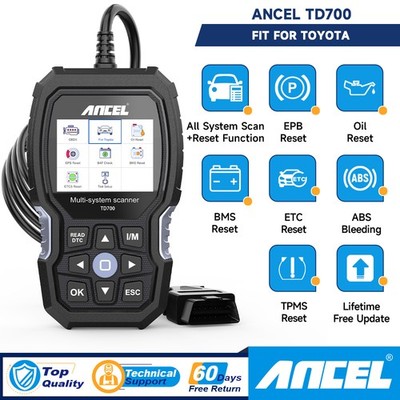 ANCEL TD700 Full System OBD2 Diagnostic Scanner ABS SAS DPF TPMS Fit For Lexus