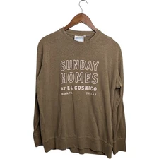 Jungmaven Sunday Homes El Cosmico Marfa Sweatshirt Medium Brown Hemp Cotton