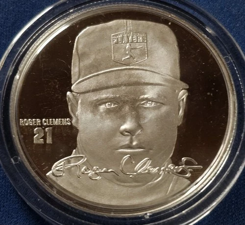 A Roger Clemens Silver Coin..One Troy Once-.999 Fine Silver. Box COA