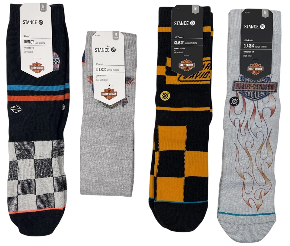 Calcetines 4 Stance x Harley Davidson para mujer - talla mediana 8 - 10,5 - precio de venta sugerido por el fabricante 66 USD Foto 2 de 4