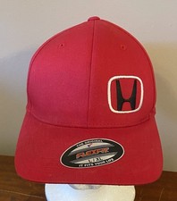 Honda Car Motor Side Logo Red Flexfit Baseball Hat Cap - Size L/XL