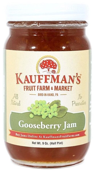 Mermelada de grosella espinosa natural Kauffman Orchards, sin conservantes, 9 oz. Tarro