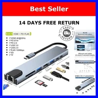 USB-C Hub Multi-Port Adapter 4K HDMI RJ45 SD TF PD USB 3.0