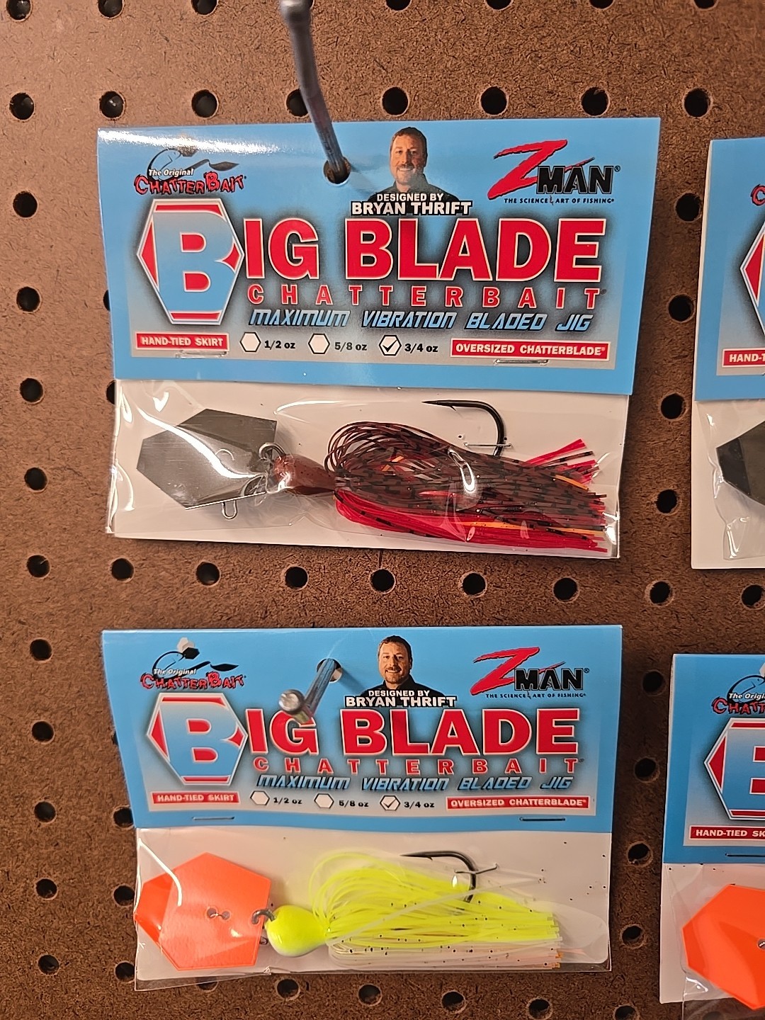 Big Blade Chatterbait Lot Of 4, 3/4 Ounce 2 Hot Craw & 2 Crah/White/Orange - Image 3