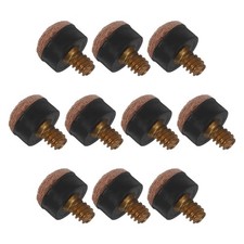 10 Pcs Replacement Pool Cue Tips Screw On 11 mm Billiard Snooker Kit