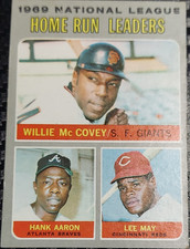 Topps 1969 Home Run Leaders #65 Willie McCovey Hank Aaron Lee May