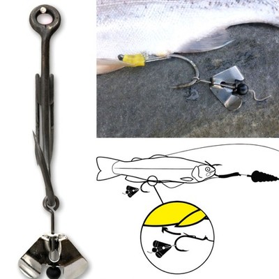Black Cat Buzzer Haken Wels mit Spinnerblatt silber Gr. 5/0-7/0 Welshaken Waller