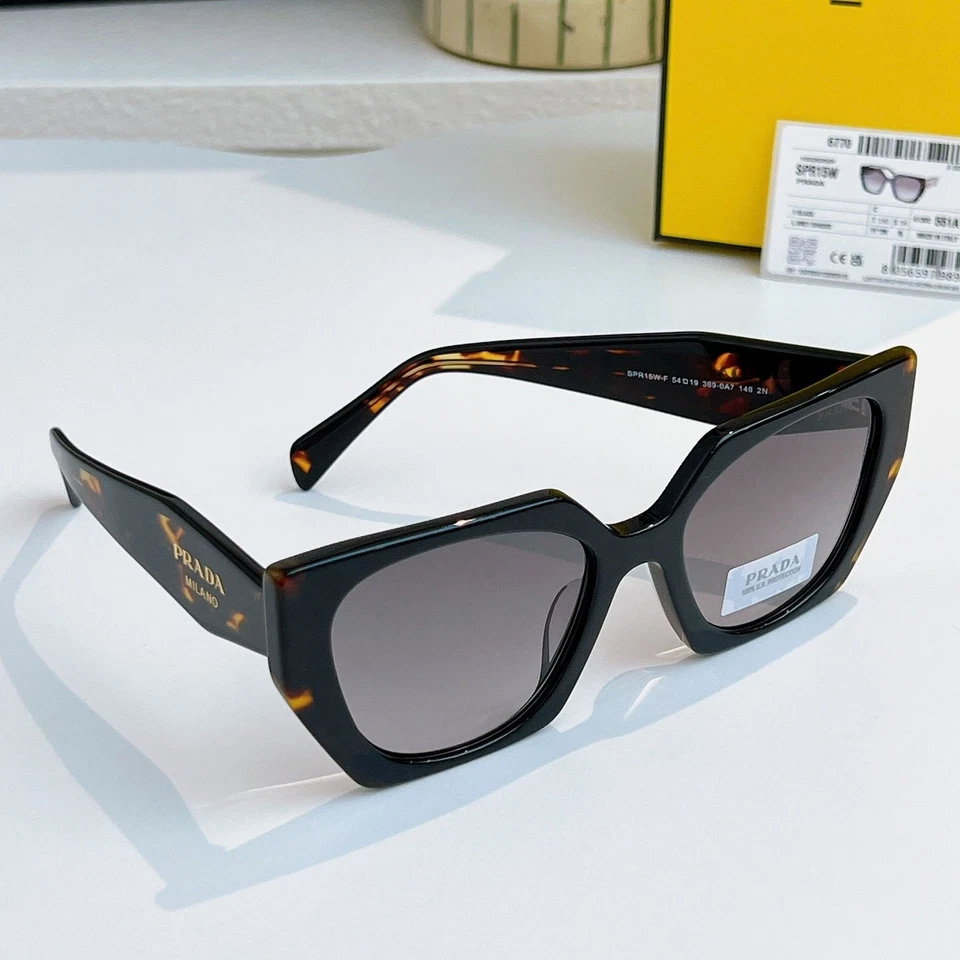 PRADA PR 15WS 3890A7 Black Tortoise Grey Gradient Women Sunglasses AUTHENTIC - Image 2 of 4