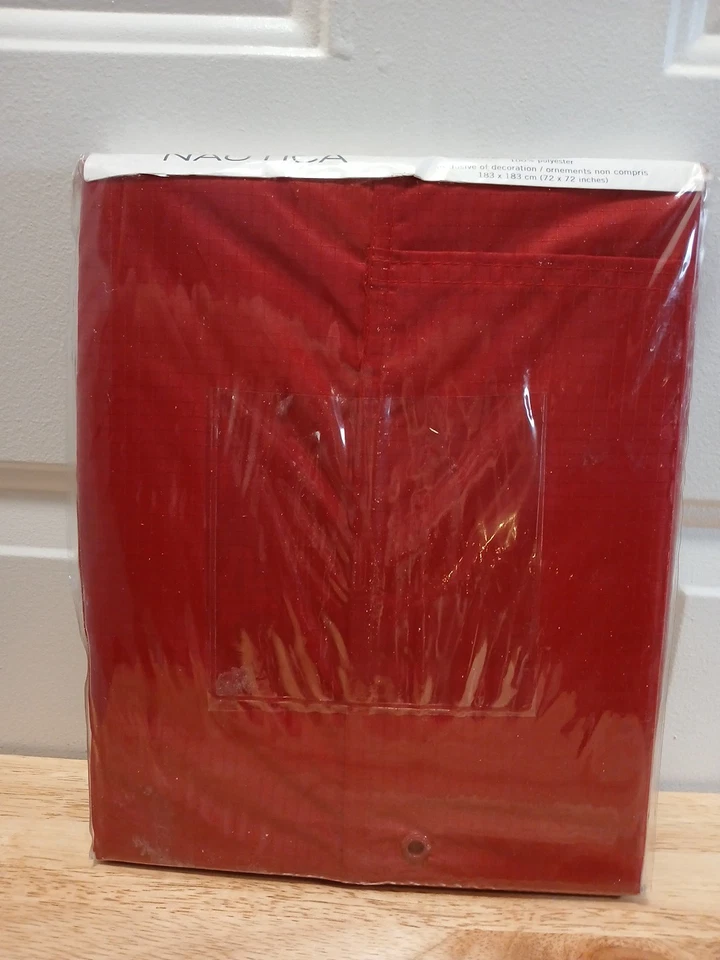 Cortina de ducha Nautica Clipper rojo liso poliéster 72 pulgadas por 72 pulgadas Foto 3 de 3