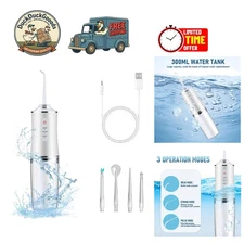 Portable White Dental Water Flosser - 80-120 PSI Flossing Power for Healthy Gums