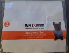 Well & Good Dog Post Surgery Recovery Suit S/M New Blue