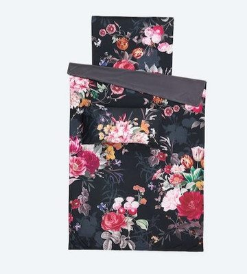 3 tlg HSE Mikronesse ST Wende Bettwäsche Englische Rose 135x200cm anthrazit NEU