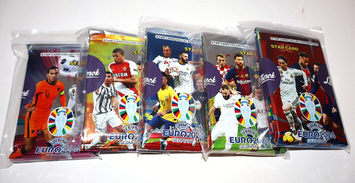 4 Sealed Packs EURO 2024 Soccer Star Cards, Unopened, Pre-Bundled 4-Packs