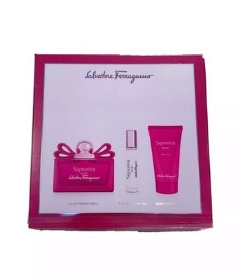 Salvatore Ferragamo Signorina Ribelle 3pc Gift Set With 3.4+10ml Edp + 1.7 B/L