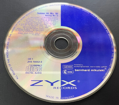 Summer Hit Mix '90 Nonstop Mix   Rares 2 CD-Set ZYX Records 1990