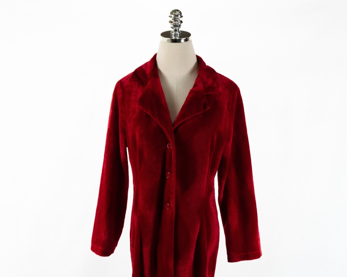 Vintage 'Sense' Two-tone Red Faux Fur Long Jacket Small Vintage 'Sense' Two-tone Red Faux Fur Long Jacket Small