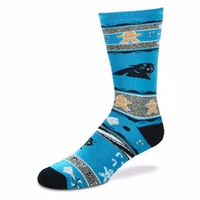 Carolina Panthers Socks Christmas Theme Unisex Crew Cut Size Medium Thick NEW