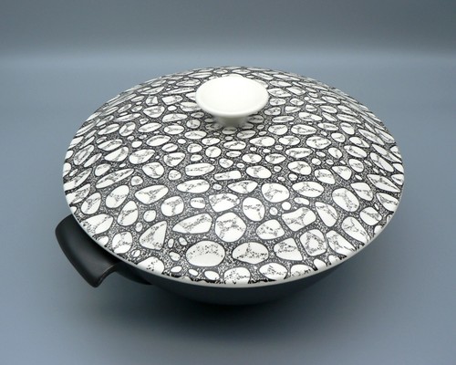 POOLE POTTERY BLACK PEBBLE LIDDED VEGETABLE DISH PERFECT C106 MID-CENTURY TUREEN - Picture 11 of 16