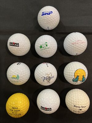 LOT OF 10 LOGO Various Brand Golf Balls #1