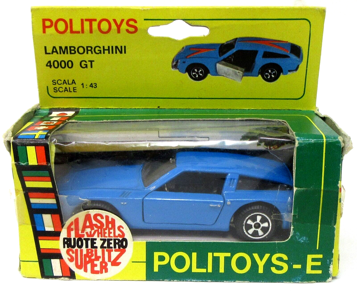 Politoys-Export 557 LAMBORGHINI 4000 GT blue 1:43 diecast with box
