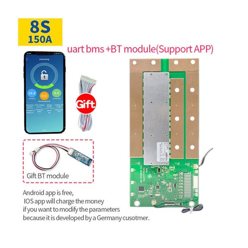 JBD SMART BMS Lifepo4 Battery Balance 4S 12V/8S 24V/12S 36V 60A-200A + Bluetooth - Picture 20 of 22