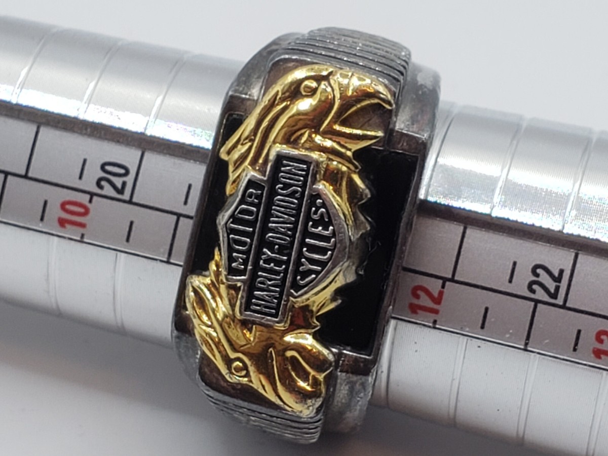 Harley Davidson 2001 Ring Size 11 Sterling + 10K Gold Wolf Harley Davidson 2001 Ring Size 11 Sterling + 10K Gold Wolf