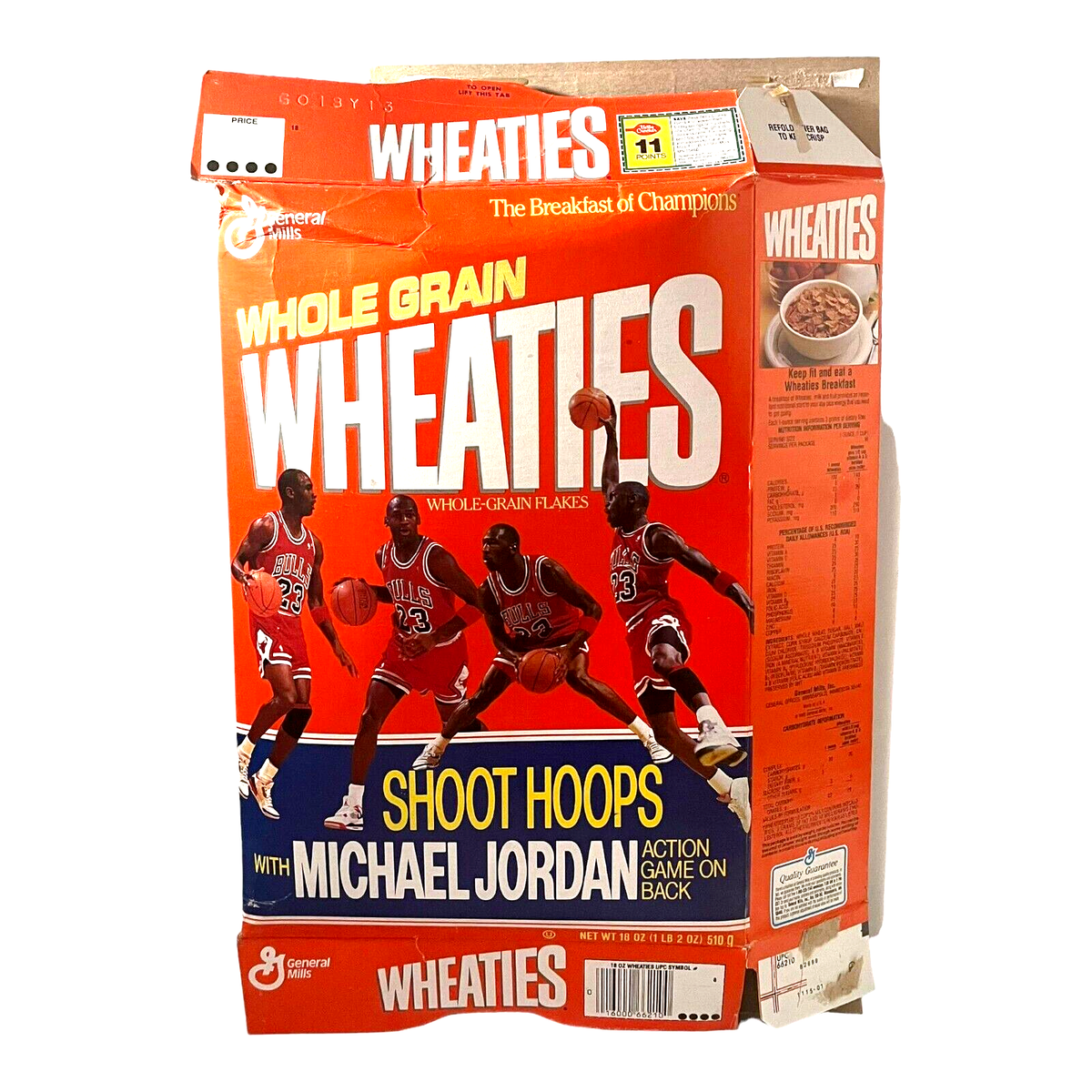 Wheaties Michael Jordan シリアルボックス 未開封 Wheaties Michael Jordan with Shoot Hoops Game on Back Empty