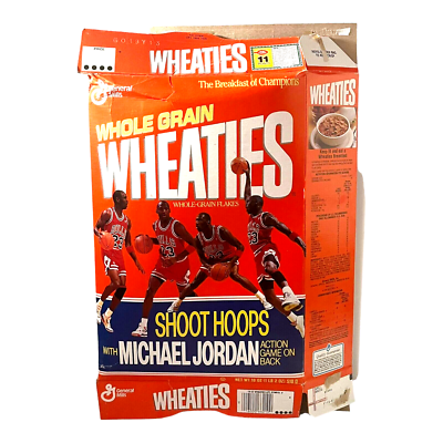 Wheaties Michael Jordan with Shoot Hoops Game on Back Empty