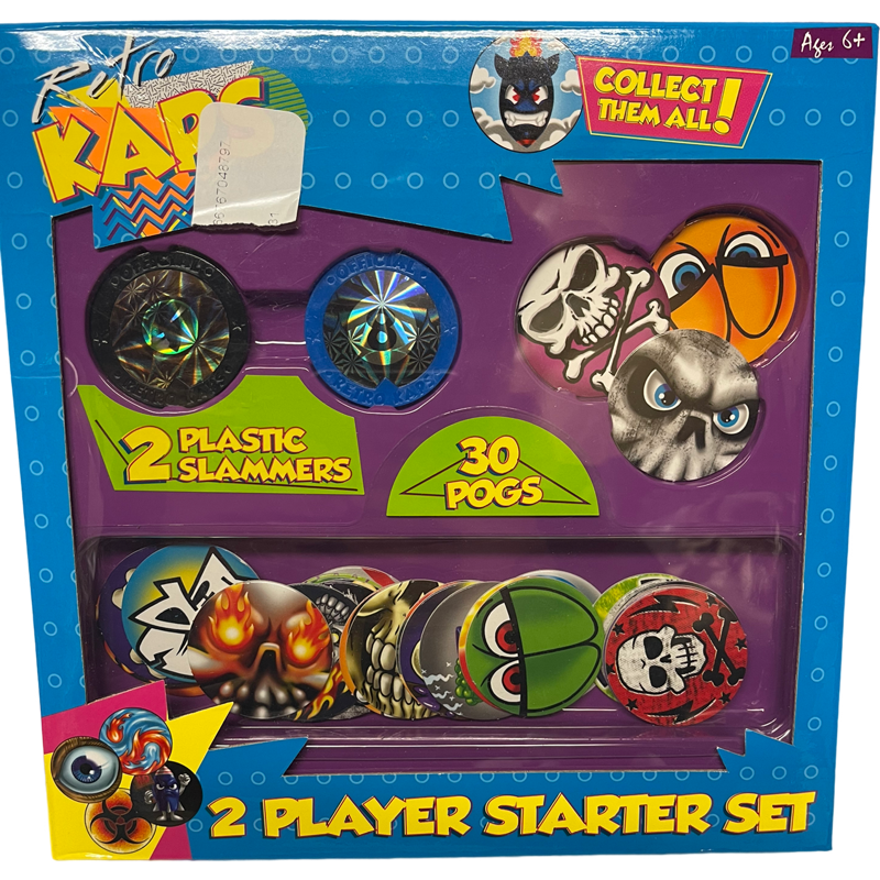Pog Retro Kaps 2-Player Starter Set Game Includes: 30 Pogs & 2